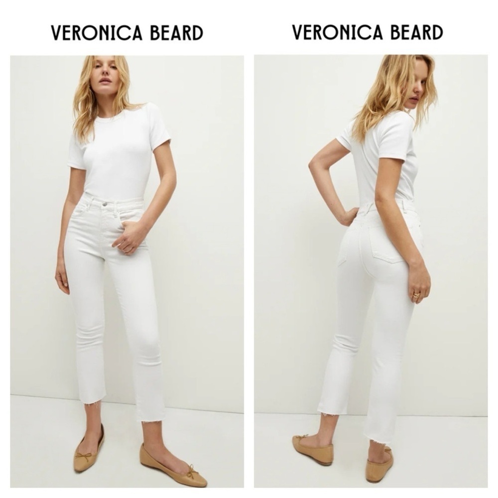 Veronica Beard Carly Slim-Fit Jean
White Raw Hem Kick-Flare Jean size 27